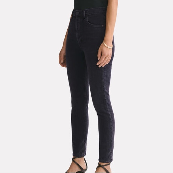Agolde Denim - AGOLDE - Nico High Rise Black Wash Skinny Jeans Sz 26